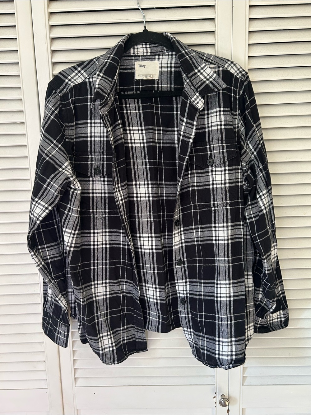 Tilley Black & White Plaid Utility Shirt